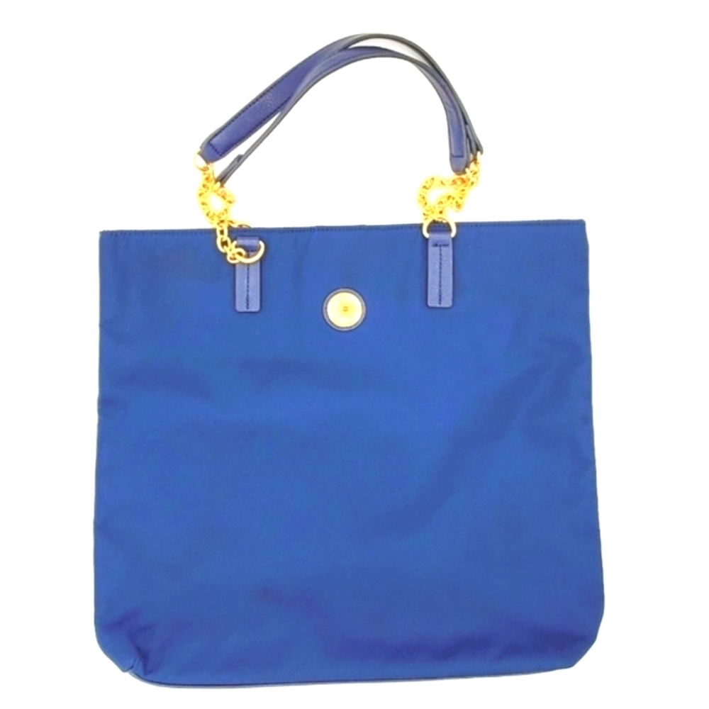 Nylon Tote Bag with Gold Accents
